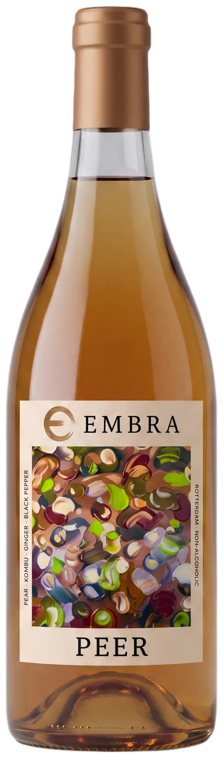Embra PEER bottle, lit from behind